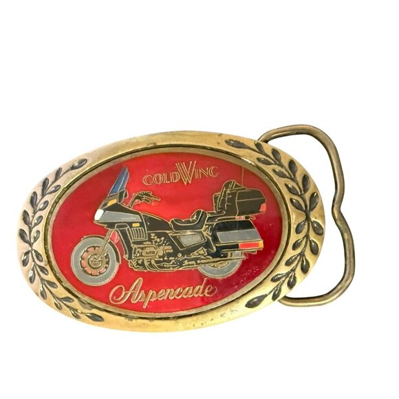 Vintage Honda Gold Wing Aspencade Brass Belt Buckle Unpolished As Found Conditin - Picture 1 of 3
